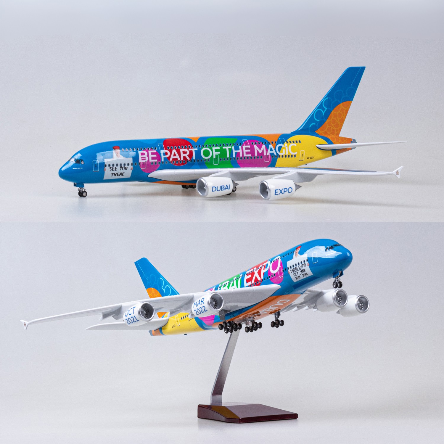 Model Kit Plane - 1/160 schaal Emirates EXPO A380 Grote
