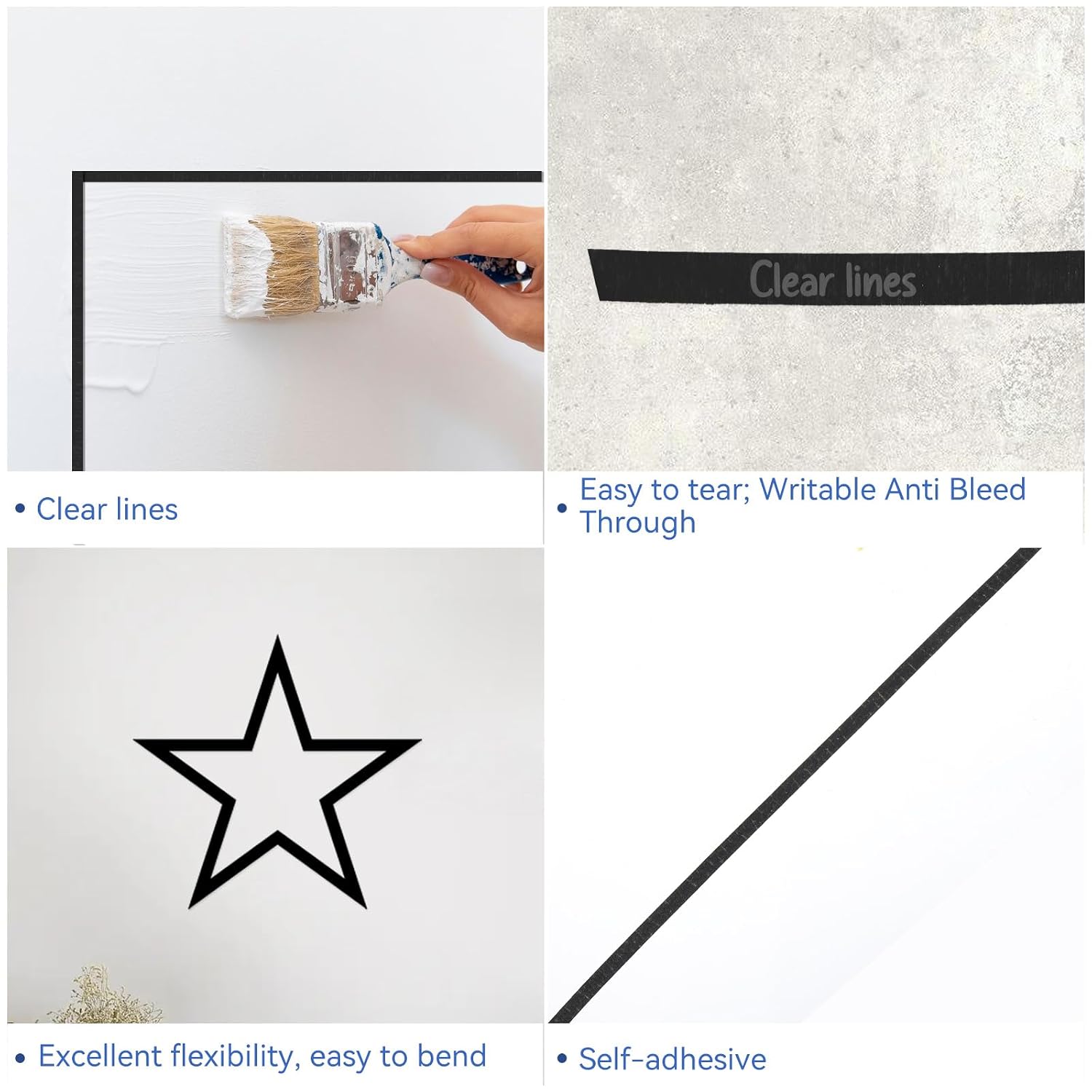 Zwarte dunne papieren afplakta - Masking Tape Thin recensie en prijs