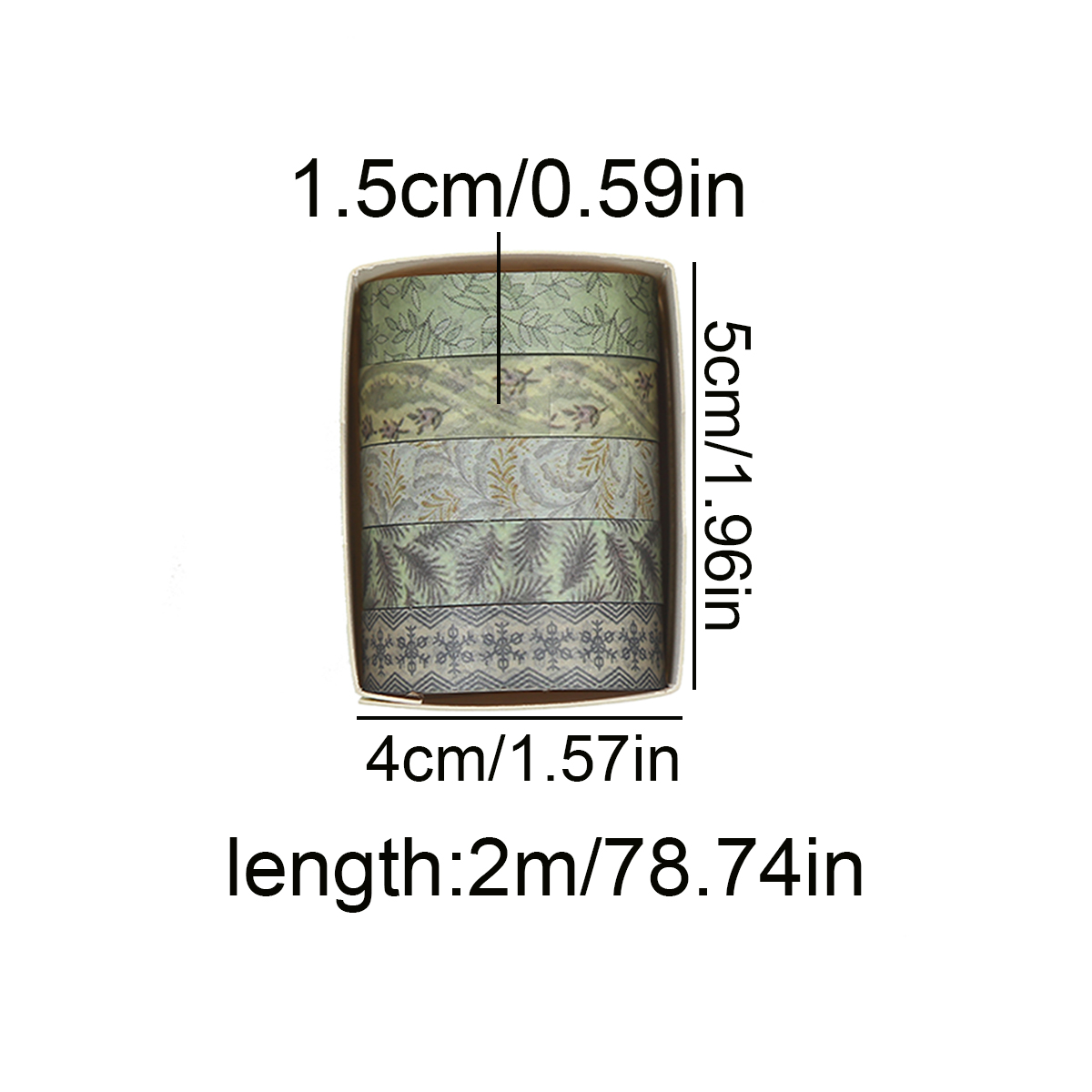 5 rollen kleurrijke slanke was - Masking Tape Thin recensie en prijs