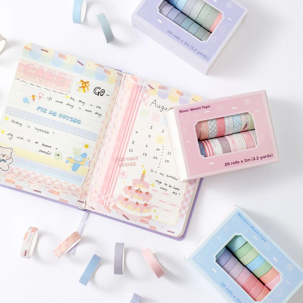 20 rollen kleurrijke slanke wa - Masking Tape Thin recensie en prijs